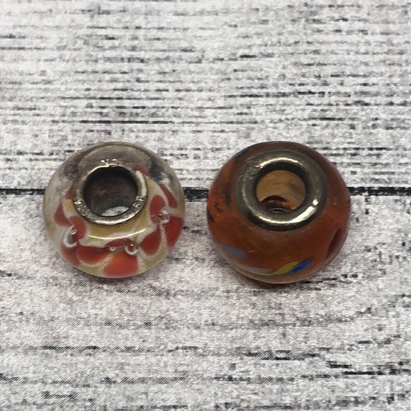 STERLING silver 925 art glass slider charms - Picture 3 of 3